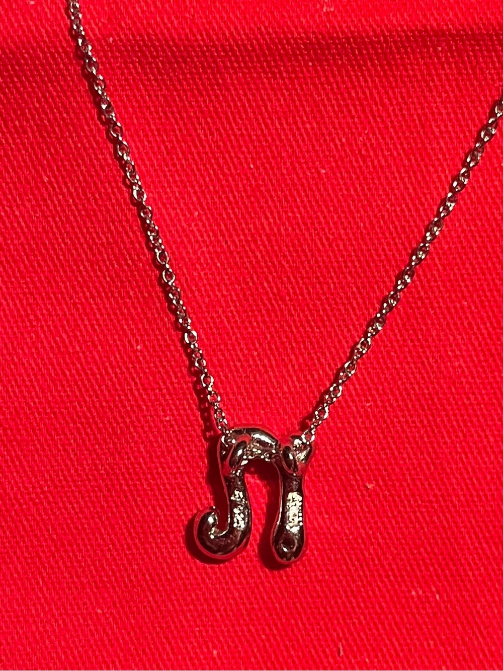 Silver Initial 'N' Pendant Necklace - Women's Jewelry